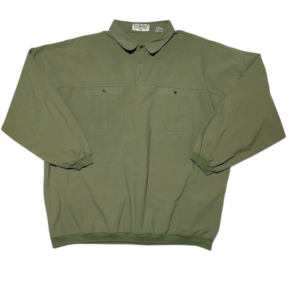 VTG CC Sport Olive Green Polo Pullover Shirt Big Man